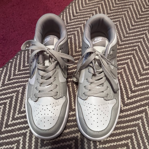 Nike Shoes - Nike Light Grey and White Dunk Low Sneakers (Women’s)